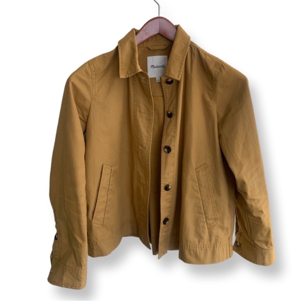 Madewell Mustard Yellow Cotton Button-Front Jacket